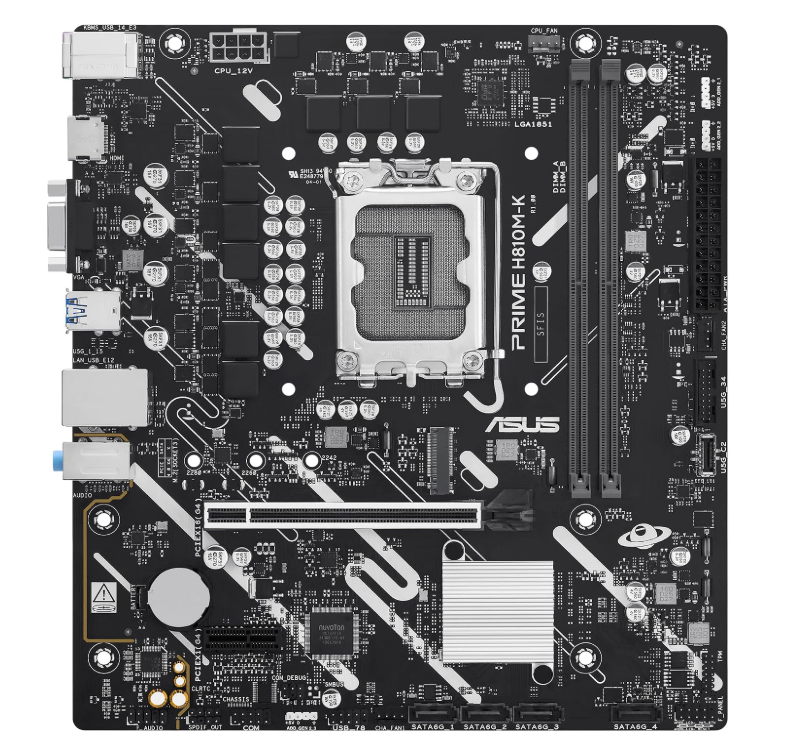 Tarjetas Madre | ASUS 90MB1N10-M0EAY0 — Tarjeta Madre Prime H810M-K, Micro-ATX, LGA 1851, Intel H810, 128GB DDR5, HDMI para Intel