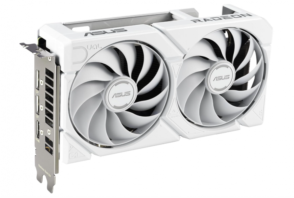 Tarjetas de Video | ASUS DUAL-RX9060XT-16G-WHITE — Tarjeta de Video AMD Radeon RX 9060 XT White, 16GB 128-bit GDDR6, PCI Express 5.0, Mín. 450W