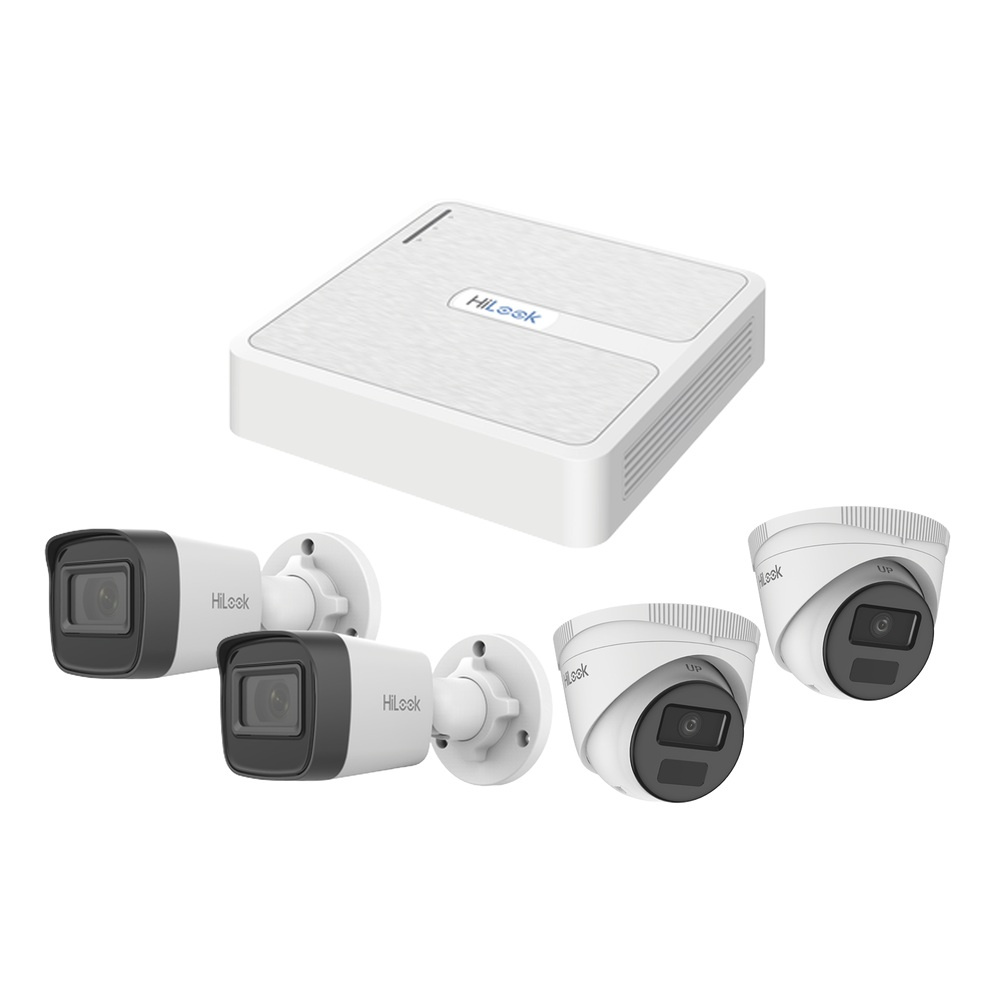 Kits de Vigilancia | HIKVISION KIPH2B2D/2MP — Kit de Vigilancia KIPH2B2D de 4 Cámaras IP Bullet/Domo con Grabadora de 8 Canales