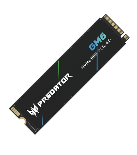 SSD | ACER BL.9BWWR.134 — SSD Predator GM6 NVMe, 2TB, M.2, PCI Express 4.0, 6200 MB/s Escritura, 7200 MB/s Lectura