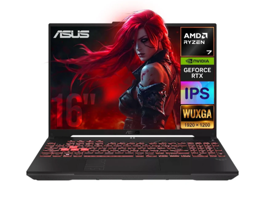 Laptops | ASUS FA607NUQ-WS7332GB-ROW — Laptop Gamer TUF Gaming A16, 16" 1920x1200, AMD Ryzen 7 170, NVIDIA GeForce RTX 4050, 32GB, 512GB SSD, Windows 11 Home, Inglés