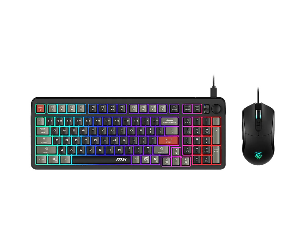 Kits de Teclado y Mouse | MSI FORGE GK110 COMBO US — Kit Gamer de Teclado y Mouse GK110, Alámbrico, USB, Negro, Inglés