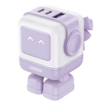 Cargadores de Dispositivos Móviles | UGREEN 35314 — Cargador de Pared RobotGaN, 65W, 12V, 1 x USB-A 2 x USB-C