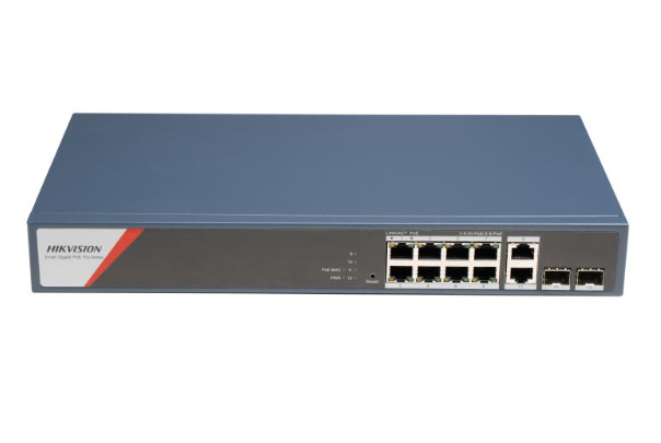 Switches | HIKVISION DS-3E1512HP-SI-8P2T2F — Switch , 8 Puertos Gigabit Ethernet 10/100/1000 4 x PoE 130W, 2 Puertos SFP, 24 Gbit/s, 8000 Entradas, Administrado