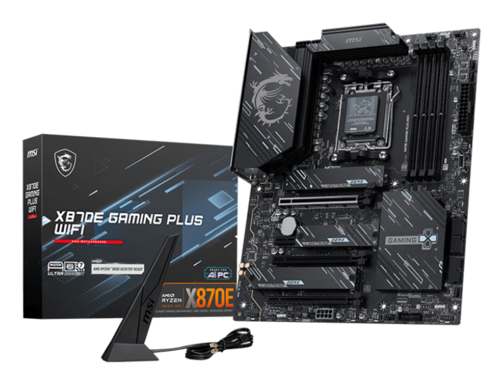 Tarjetas Madre | MSI X870E GAMING PLUS WIFI — Tarjeta Madre , ATX, Socket AM5, AMD X870E, 256GB DDR5, HDMI para AMD
