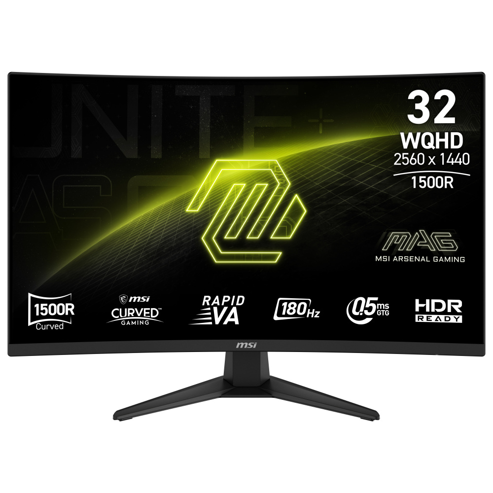 Monitores | MSI MAG 321CQF E18 — Monitor Gamer Curvo LCD VA 31.5", 2560x1440, FreeSync, 180Hz, HDMI/DisplayPort, Negro