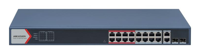 Switches | HIKVISION DS-3E1318P-EI(B) — Switch , 16 Puertos Fast Ethernet 10/100 16 x PoE Activo 230W, 7.2 Gbit/s, 16000 Entradas, Administrado