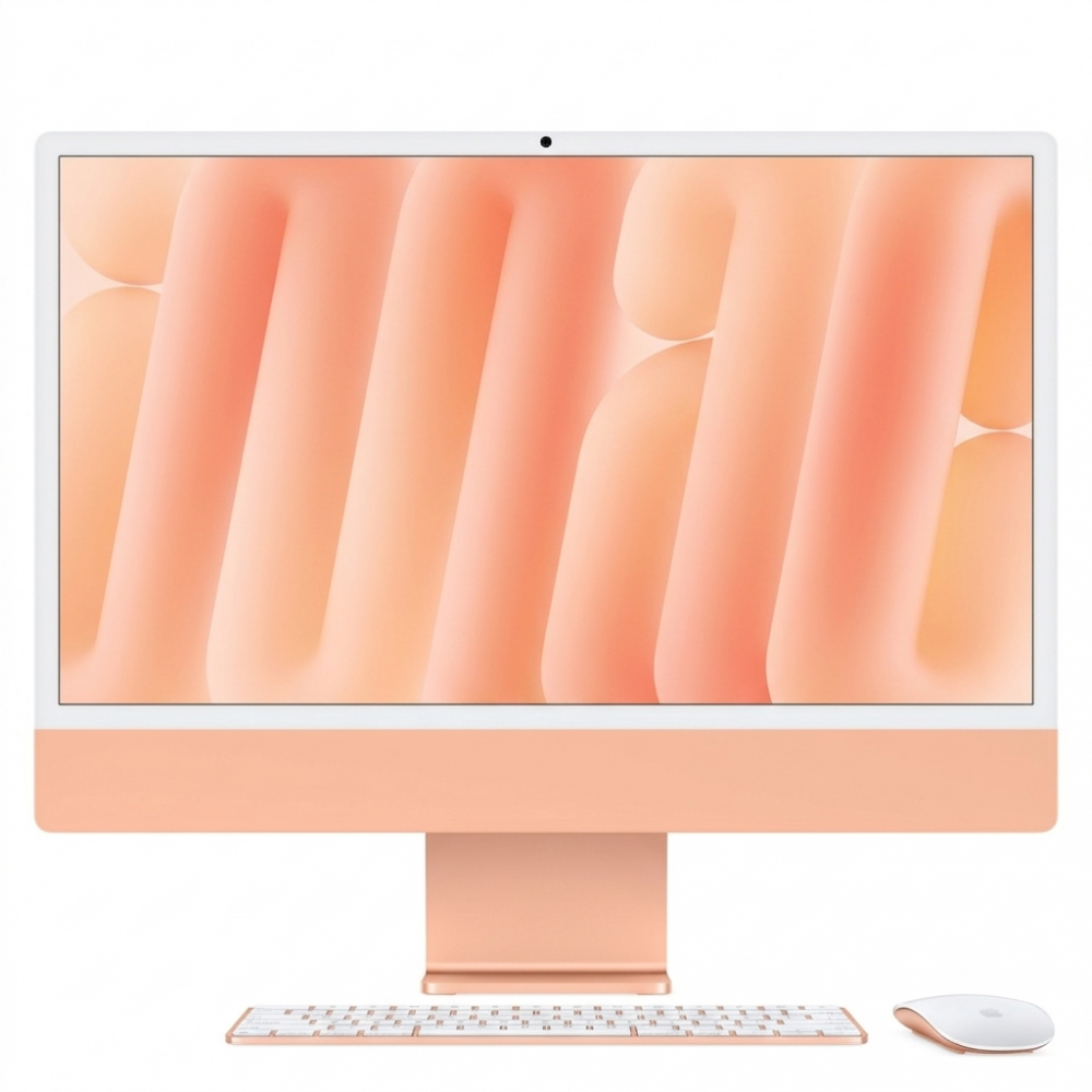 iMac | APPLE IM_M4_24GB_512GB_10N_10G_F8A9_24_NA — iMac Retina 24" Nanotexturizada, M4 (CPU 10 Núcleos y GPU 10 Núcleos), 24GB, 512GB, Gigabit Ethernet, Naranja