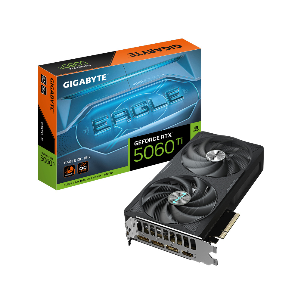 Tarjetas de Video | GIGABYTE GV-N506TEAGLE OC-16GD — Tarjeta de Video NVIDIA GeForce RTX 5060 Ti EAGLE OC, 16GB 128-bit GDDR7, PCI Express x16 5.0, Mín. 600W