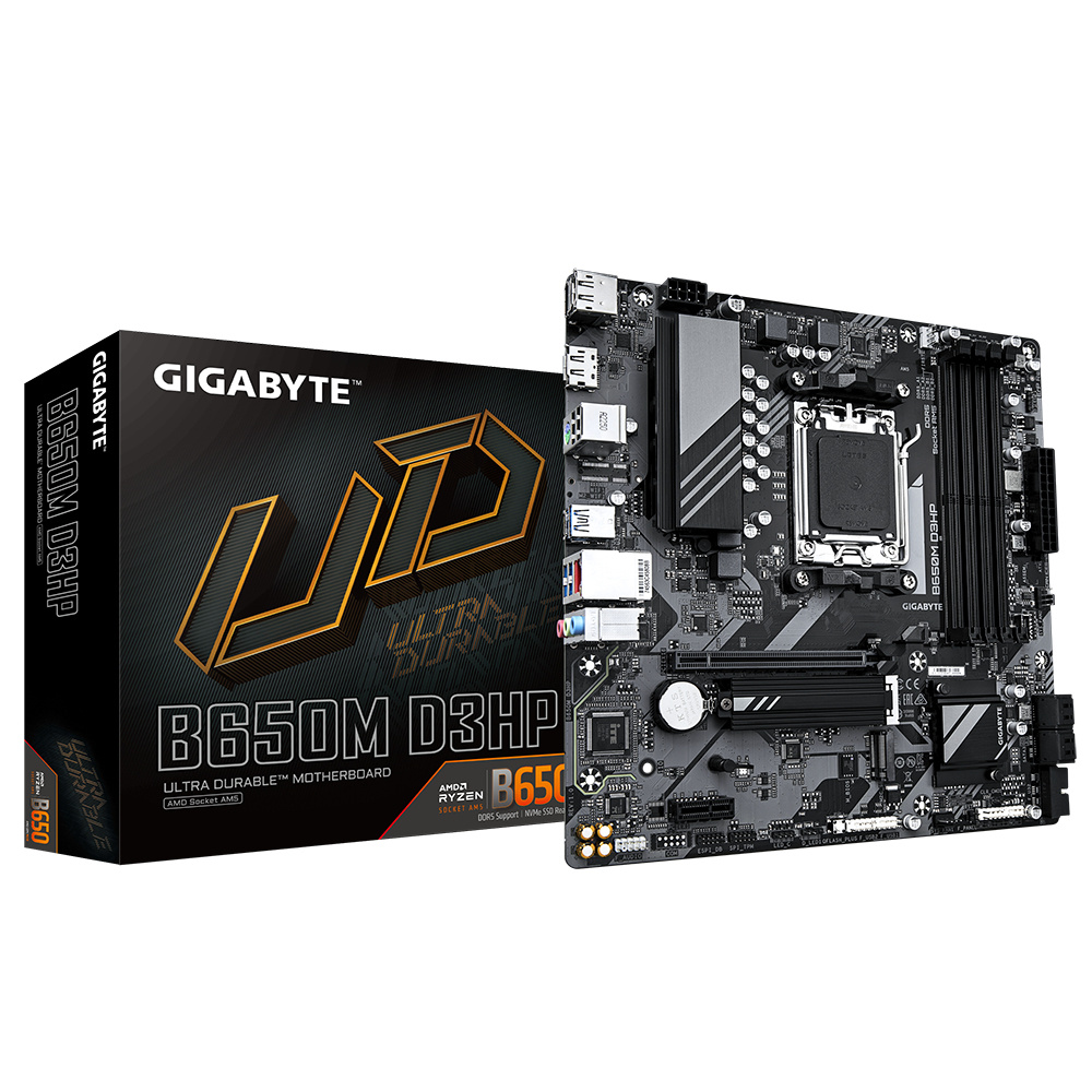 Tarjetas Madre | GIGABYTE B650M D3HP — Tarjeta Madre , Micro-ATX, Socket AM5, AMD B650, 192GB DDR5, HDMI/DP para AMD