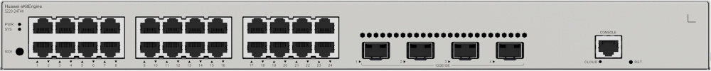 Switches | HUAWEI S220-24T4X — Switch Gigabit Ethernet , 24 Puertos RJ-45 10/100/1000 + 4 Puertos SFP+, 128 Gbit/s, 16.000 Entradas - Administrable