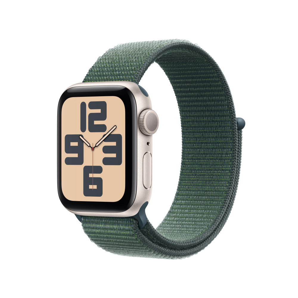 Apple Watch | APPLE 195949643552 — Watch Watch SE Gen 2 GPS, Caja de 40 mm Aluminio Color Blanco Estelar, Correa Deportiva Color Verde