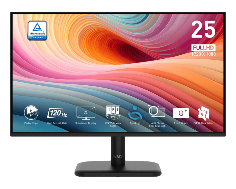 Monitores | MSI PRO MP251L E2 — Monitor LED IPS 24.5", 1920x1080 Full HD, 120Hz, HDMI, Negro