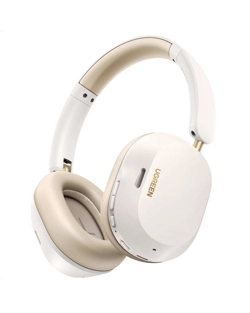 Audífonos | UGREEN 35758 — Audífonos con Micrófono HiTune MAX 5C, Bluetooth, Cancelación de Ruido, Inalámbrico, USB-C, Blanco