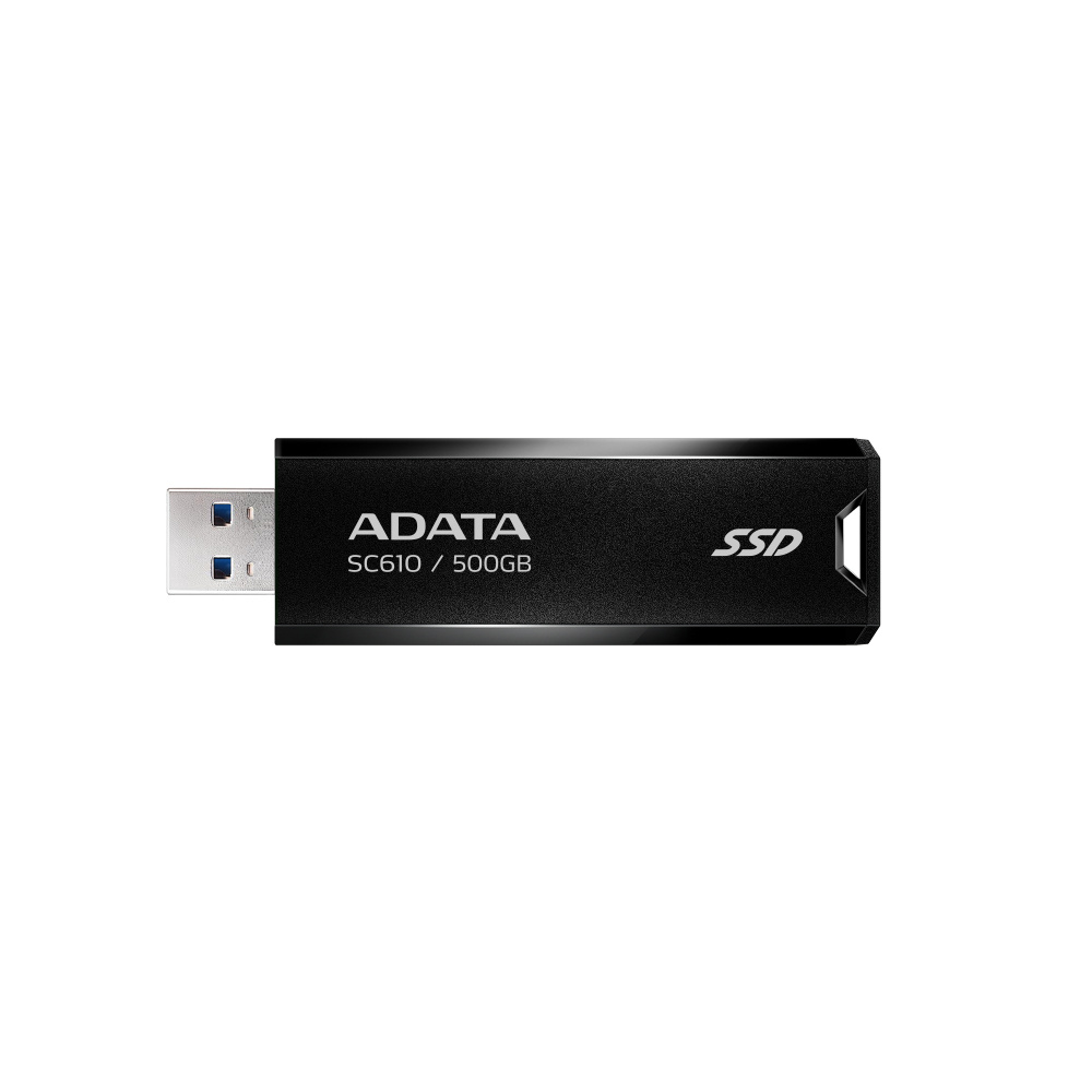 Memorias USB | ADATA SC610-500G-CBK/RD — Memoria USB SC610, 500GB, USB-A 3.1, Lectura 550MB/s, Escritura 500MB/s, Negro
