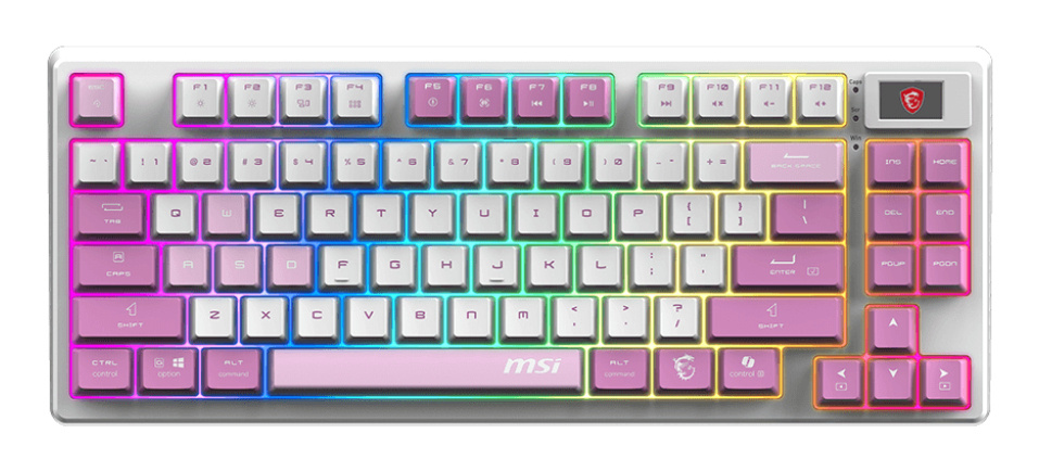 Teclados | MSI FORGE-GK600-US-ROW — Teclado Gamer Forge GK600 TKL Wireless LED RGB TKL, Teclado Mecánico, Linear, Inalámbrico, USB/RF Inalámbrico/Bluetooth, Morado, Inglés