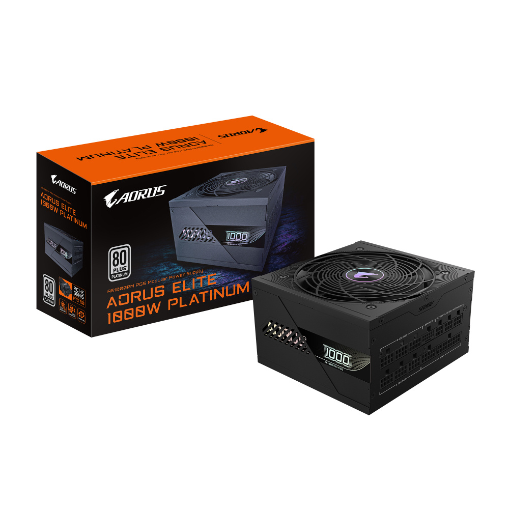 Fuentes de Poder para PC's | AORUS GP-AE1000PM PG5 — Fuente de Poder ELITE P1000W 80 PLUS Platinum, Modular, 24-pin ATX, 120mm, 1000W