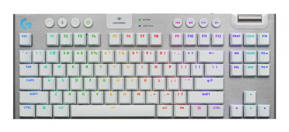 Teclados | LOGITECH 920-012732 — Teclado Gamer G915 X LightSpeed LED TKL, Teclado Mecánico, GL Tactile, Inalámbrico, USB/RF Inalámbrico/Bluetooth, Blanco, Inglés