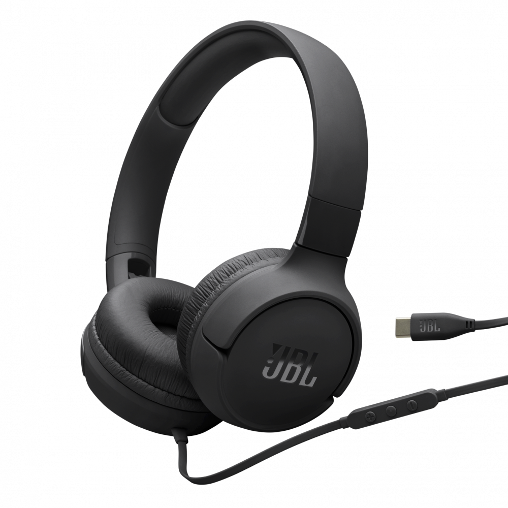 Audífonos | JBL JBLT520CBLKAM — Audífonos con Micrófono Tune 520C, Alámbrico, USB-C, Negro