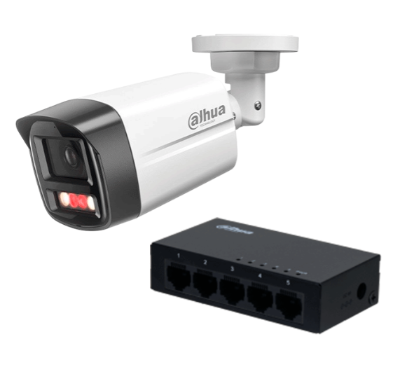 Kits de Vigilancia | DAHUA PFS3005-5GT DH-IPC-HFW1439TL1-A-IL — Kit de Vigilancia de 1 Cámaras IP Bullet