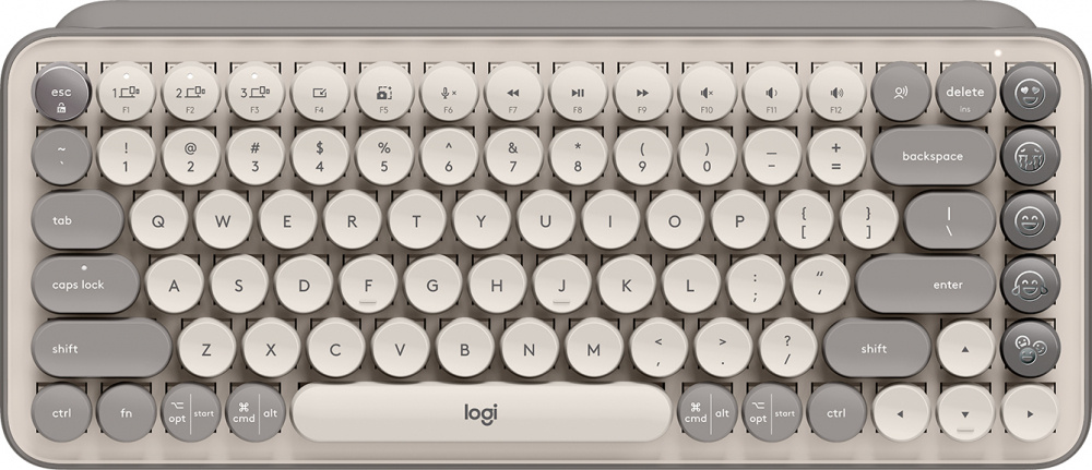 Teclados | LOGITECH 920-011518 — Teclado Pop Keys, Teclado Mecánico, Inalámbrico, Arena (Español)