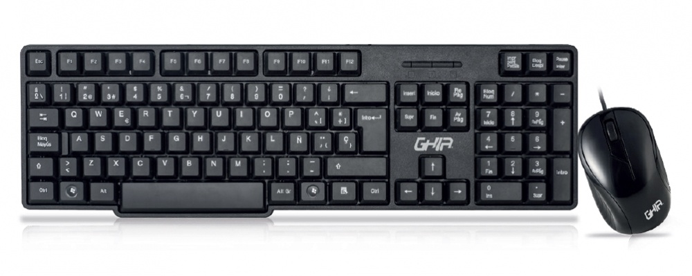 Kits de Teclado y Mouse | GHIA GTA100 — Kit de Teclado y Mouse , Alámbrico, USB, Negro, Español