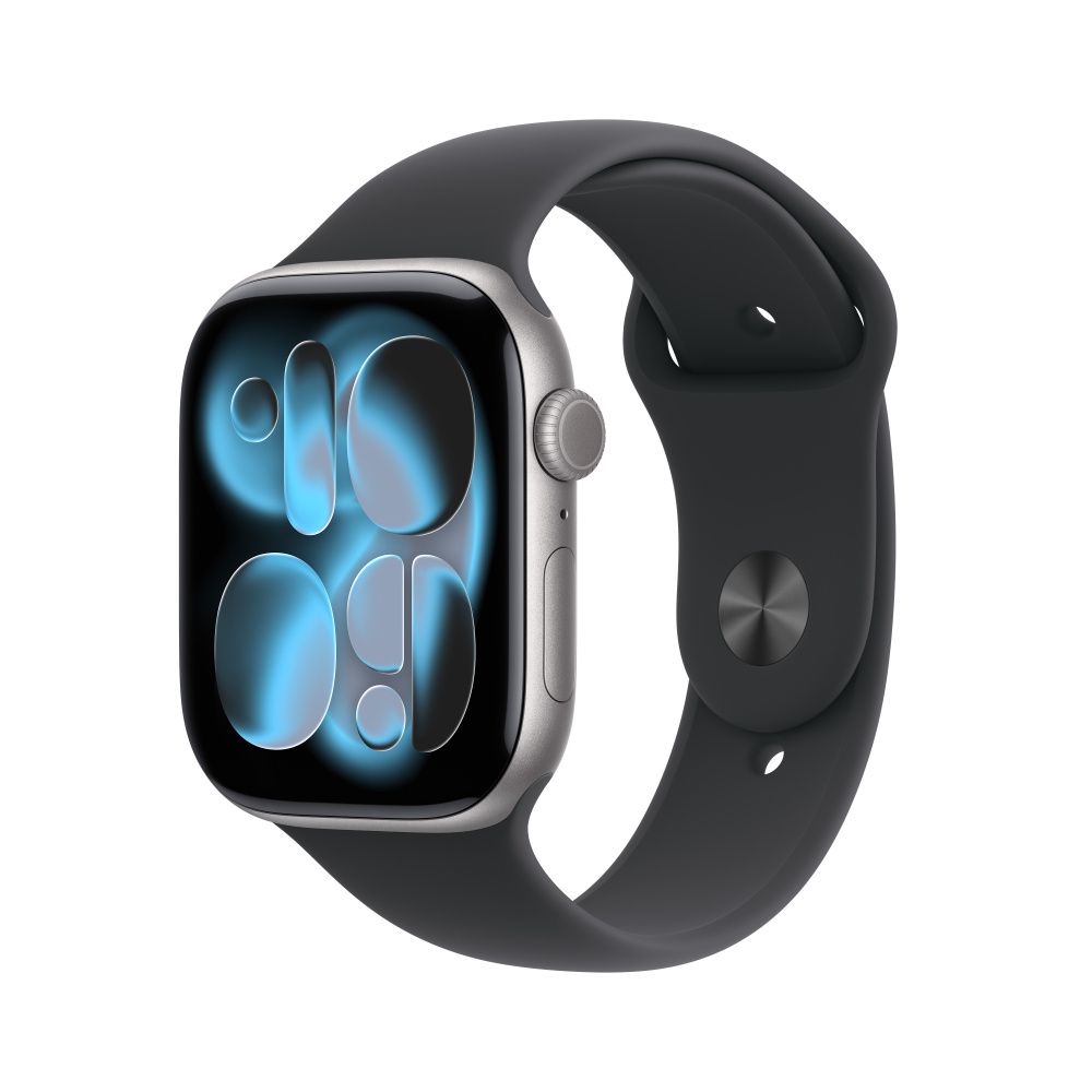Apple Watch | APPLE MEV44AM/A — Watch S11 GPS, Caja de 46 mm Aluminio Color Plata, Correa Deportiva M/L Color Negro