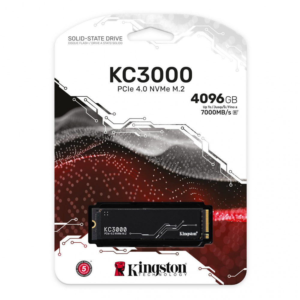 SSD | KINGSTON SKC3000D/4096G — SSD KC3000 NVMe, 4TB, M.2, PCI Express 4.0, 7000 MB/s Escritura, 7000 MB/s Lectura