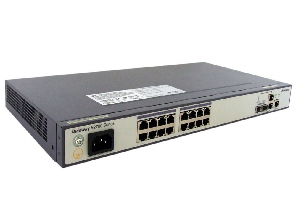 Switches | HUAWEI S2700-18TP-EI-AC — Switch Fast Ethernet , 16 Puertos RJ-45 10/100 + 2 Puertos Gigabit SFP, 8000 Entradas - Administrable