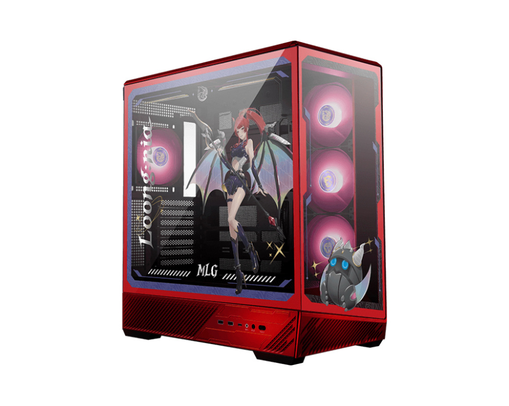 Gabinetes | MSI PANO 130R MLG EDITION — Gabinete 130R MLG, Midi-Tower, ATX/Micro-ATX/Mini-ITX, USB 3.0, sin Fuente, 4 Ventiladores Instalados, Rojo