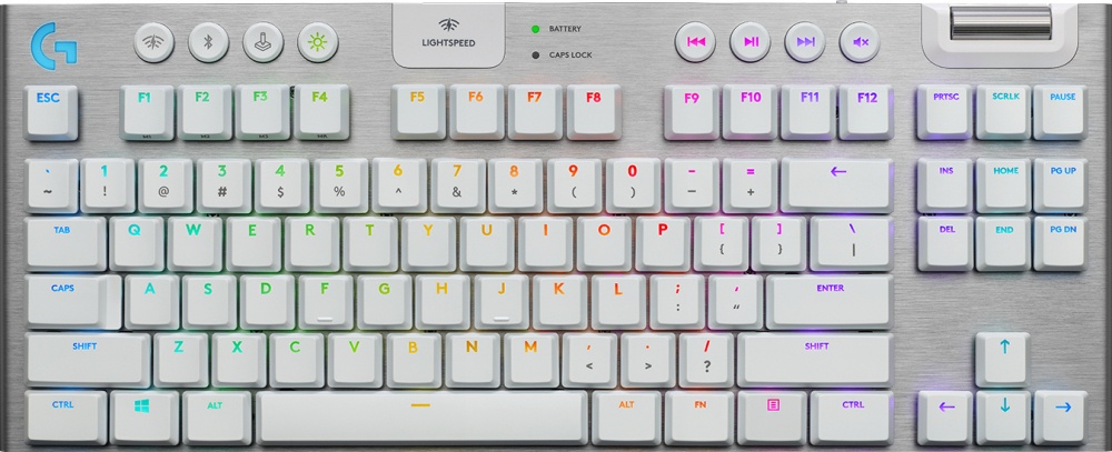 Teclados | LOGITECH 920-009660 — Teclado Gamer G915 TKL LED RGB TKL, Teclado Mecánico, GL Tactile, Inalámbrico, RF Inalámbrico/Bluetooth, Blanco, Inglés