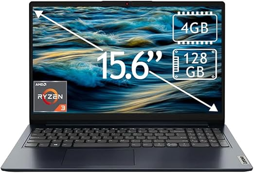 Laptops | LENOVO 15AMN7/128GB-ROW — Laptop IdeaPad 1, 15" 1920x1080 Full HD, AMD Ryzen 3 7320U, 4GB, 128GB SSD, Windows 11 Home S, Inglés