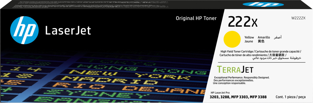 Tóner | HP W2222X — Tóner 222X Alto Rendimiento Amarillo, 2.500 Páginas