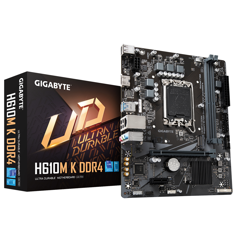 Tarjetas Madre | GIGABYTE H610M K DDR4 2.0 — Tarjeta Madre , Micro-ATX, LGA 1700, Intel H610, 64GB DDR4, HDMI para Intel