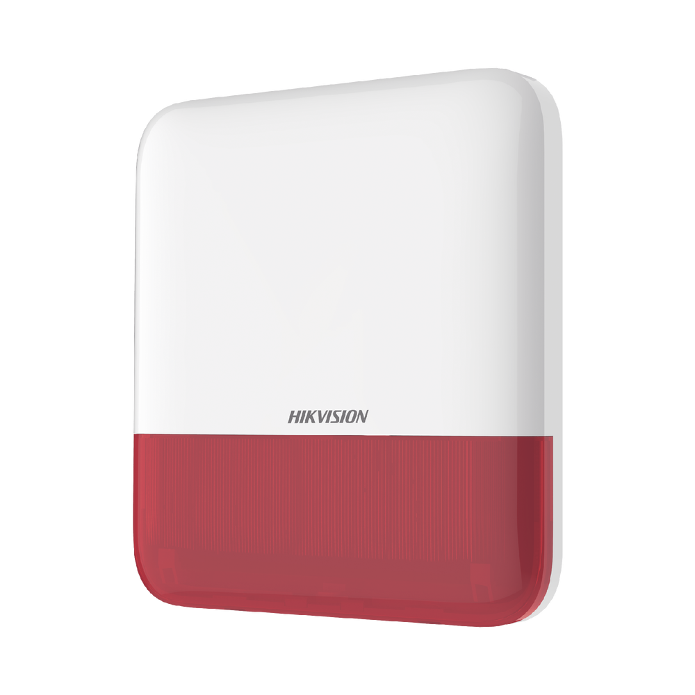 Sirenas | HIKVISION DS-PS1-E-WB/R — Sirena con Luz Estroboscópica , Inalámbrico, 110dB, Blanco/Rojo