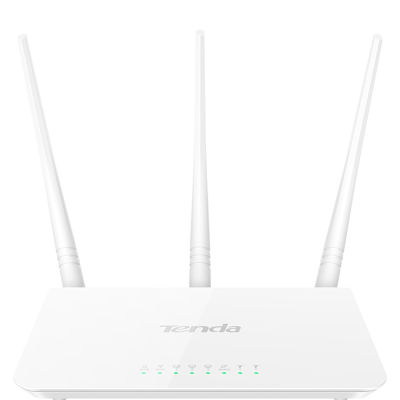 Router | TENDA F3 — Router Fast Ethernet , Inalámbrico, 300Mbit/s, 4x RJ-45, 2.4GHz, 3 Antenas Externas de 5dBi