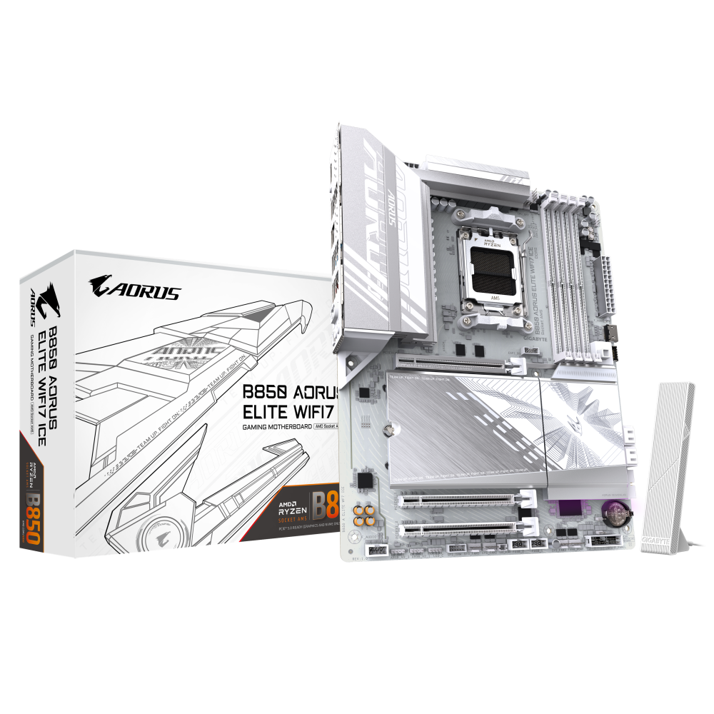 Tarjetas Madre | AORUS B850 AORUS ELITE WIFI7 ICE — Tarjeta Madre , ATX, Socket AM5, AMD B850, 256GB DDR5, HDMI/DP para AMD