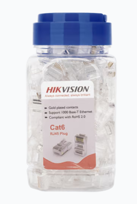 Conectores | HIKVISION DS-1M6UA-15U — Conector RJ-45 , Cat6, 100 Piezas