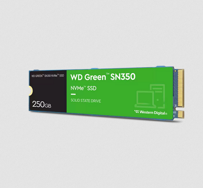 SSD | WESTERN DIGITAL WDS250G2G0C — SSD WD Green SN350 NVMe, 250GB, M.2, PCI Express 3.0, 3500 MB/s Escritura, 2400 MB/s Lectura