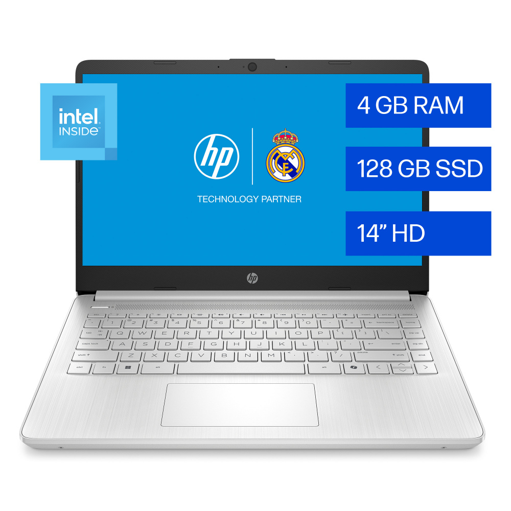 Laptops | HP B85MYLA — Laptop 14-dq6000la, 14" 1366x768 HD, Intel N150, 4GB, 128GB SSD, Windows 11 Home, Español