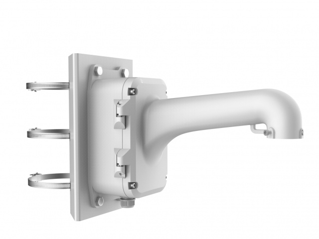 Brazos y Soportes | HIKVISION DS-1604ZJ-BOX-POLE — Montaje de Poste para Cámaras Domo, hasta 10Kg, Blanco
