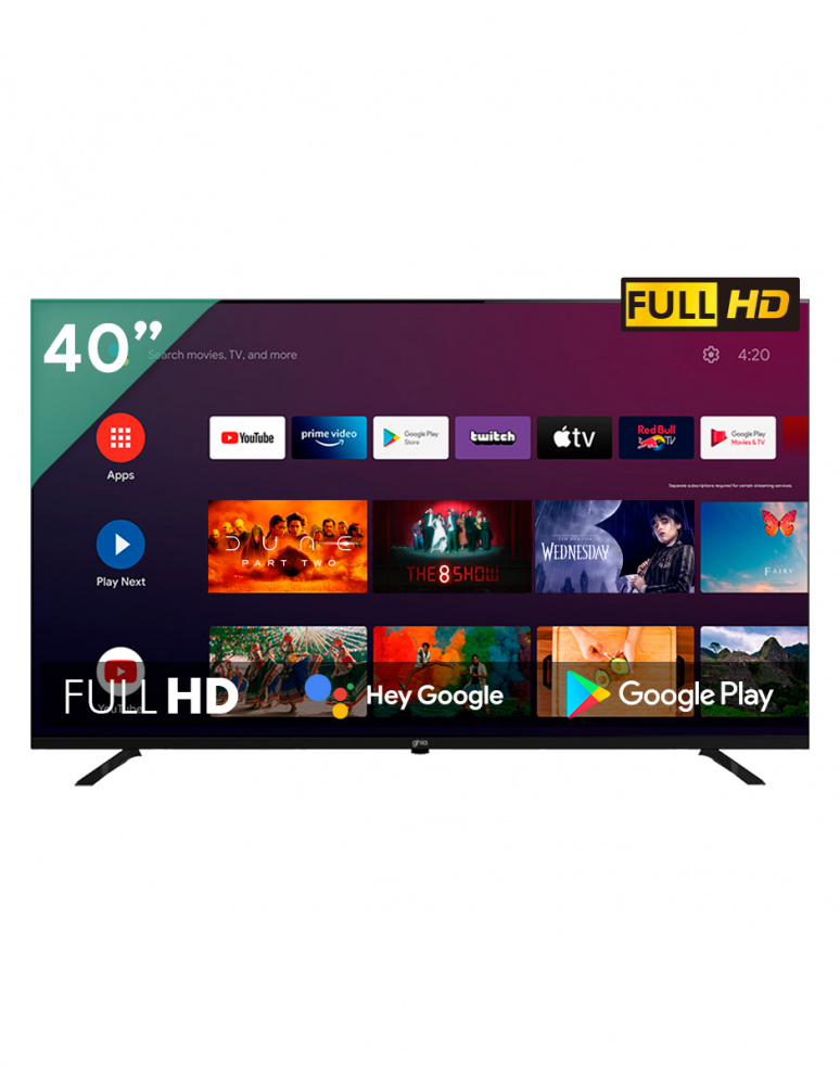 Pantallas | GHIA G40ATV22 — Smart TV LED 40", Full HD, Negro
