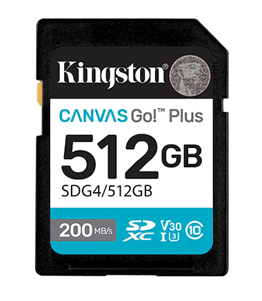 Memorias Flash | KINGSTON SDG4/512GB — Memoria Flash Canvas Go! Plus, 512GB SD UHS-I Clase 10
