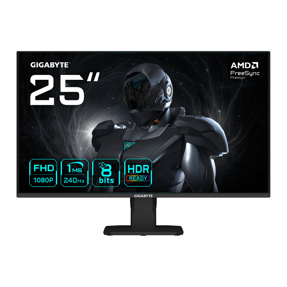 Monitores | GIGABYTE GS25F2A — Monitor Gamer LED SS-IPS 24.5", 1920x1080 Full HD, FreeSync, 240Hz, HDMI/DisplayPort, Bocinas Integradas, Negro