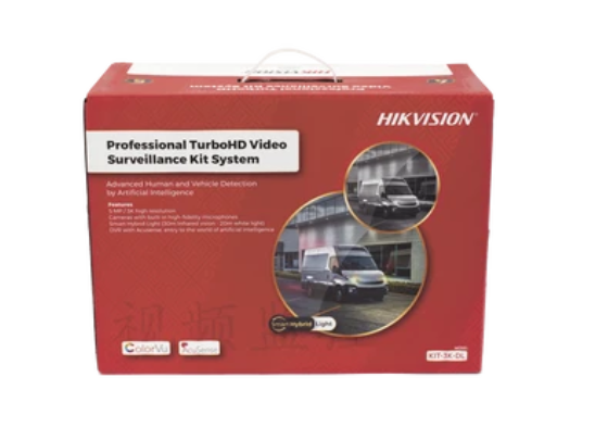 Kits de Vigilancia | HIKVISION KIT-3K-DL — Kit de Vigilancia de 4 Cámaras CCTV Bullet con Grabadora de 4 Canales
