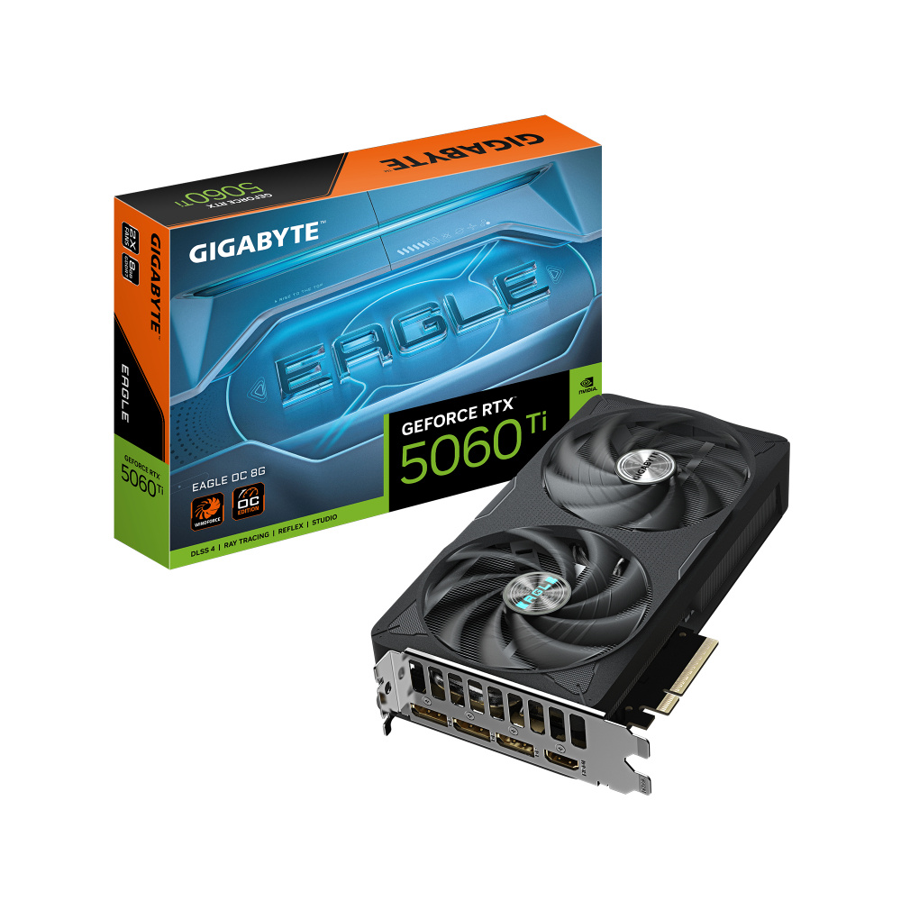 Tarjetas de Video | GIGABYTE GV-N506TEAGLE OC-8GD — Tarjeta de Video NVIDIA GeForce RTX 5060 Ti EAGLE OC, 8GB 128-bit GDDR7, PCI Express x16 5.0, Mín. 600W