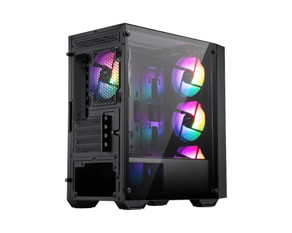 Gabinetes | MSI PRO FORGE M050A — Gabinete , Mini-Tower, Micro-ATX/Mini-ITX, USB 2.0/3.0, sin Fuente, 4 Ventiladores Instalados, Negro