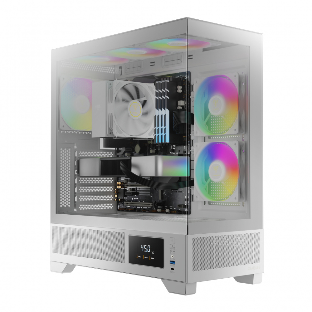 Gabinetes | GAMDIAS GD-ATLAS M1 WH — Gabinete ATLAS M1 WH, Midi-Tower, ATX/Micro-ATX/Mini-ITX, USB 3.0, sin Fuente, 3 Ventiladores Instalados, Blanco
