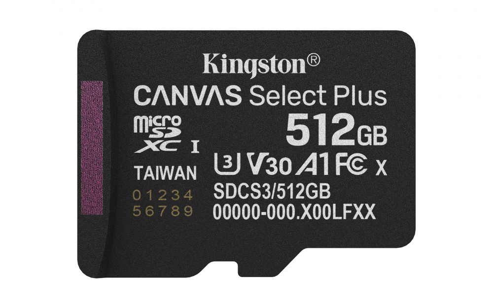 Memorias Flash | KINGSTON SDCS3/512GBSP — Memoria Flash CANVAS SELECT PLUS, 512GB MicroSDXC UHS-I Clase 10