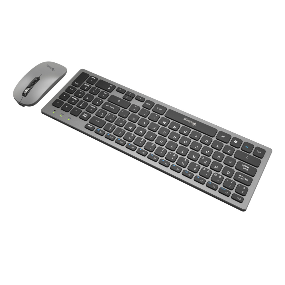 Kits de Teclado y Mouse | STYLOS STPKTM6G — Kit de Teclado y Mouse , Inalámbrico, USB, Plata, Español